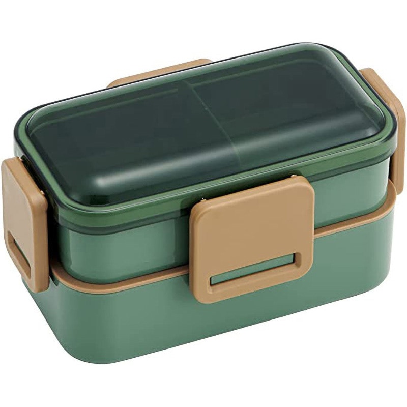 PFLW4AG 抗菌食洗機対応ふわっと弁当箱2段 スケーター セージグリーン