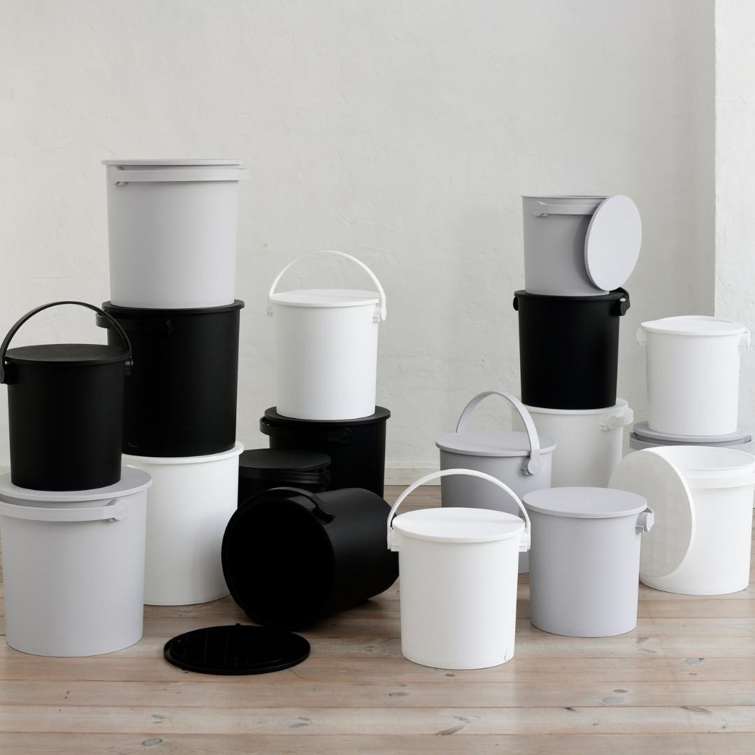 FERMA-20×2 LGY 【2個組み】座れるフタ付きバケツ be worth style(ビー