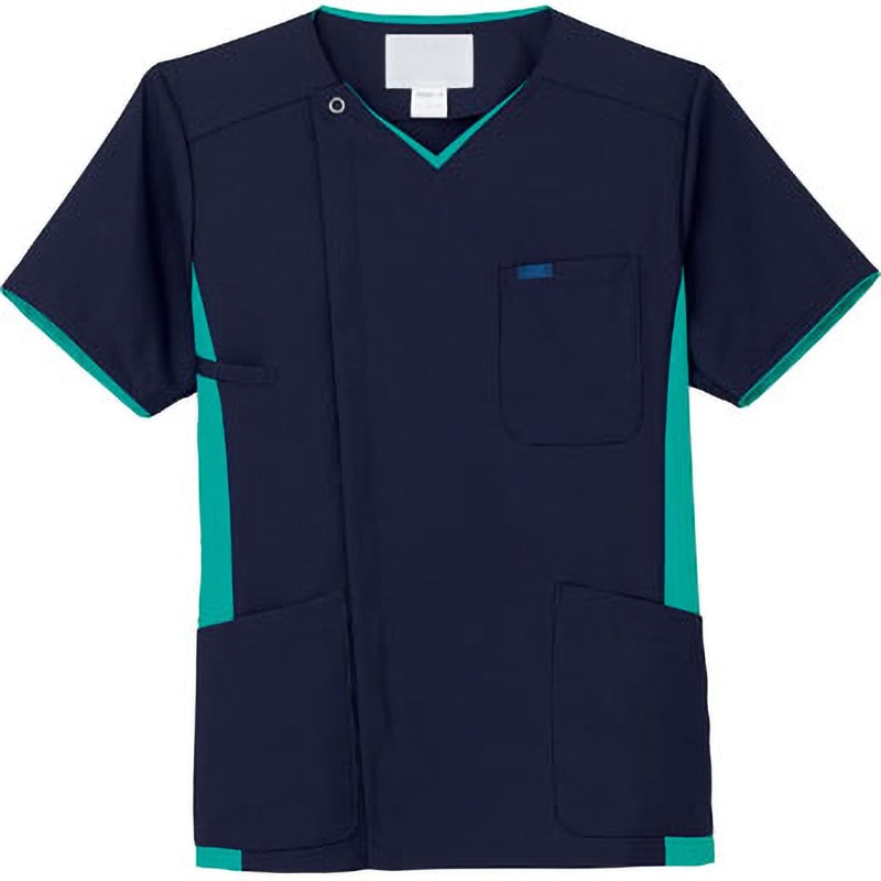 7025SC メンズジップスクラブ 7025SC フォーク ネイビーxMグリン色 サイズL