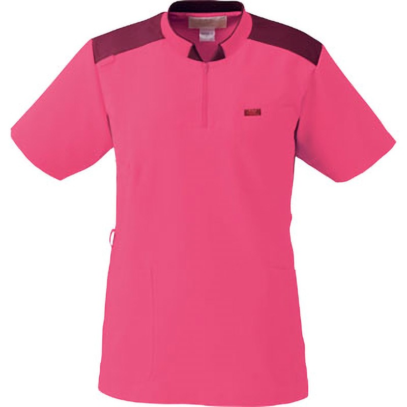 7037SC ニット付プルオーバージャケット 7037SC フォーク 男女兼用 チェリピンク×バーカンディ色 サイズS