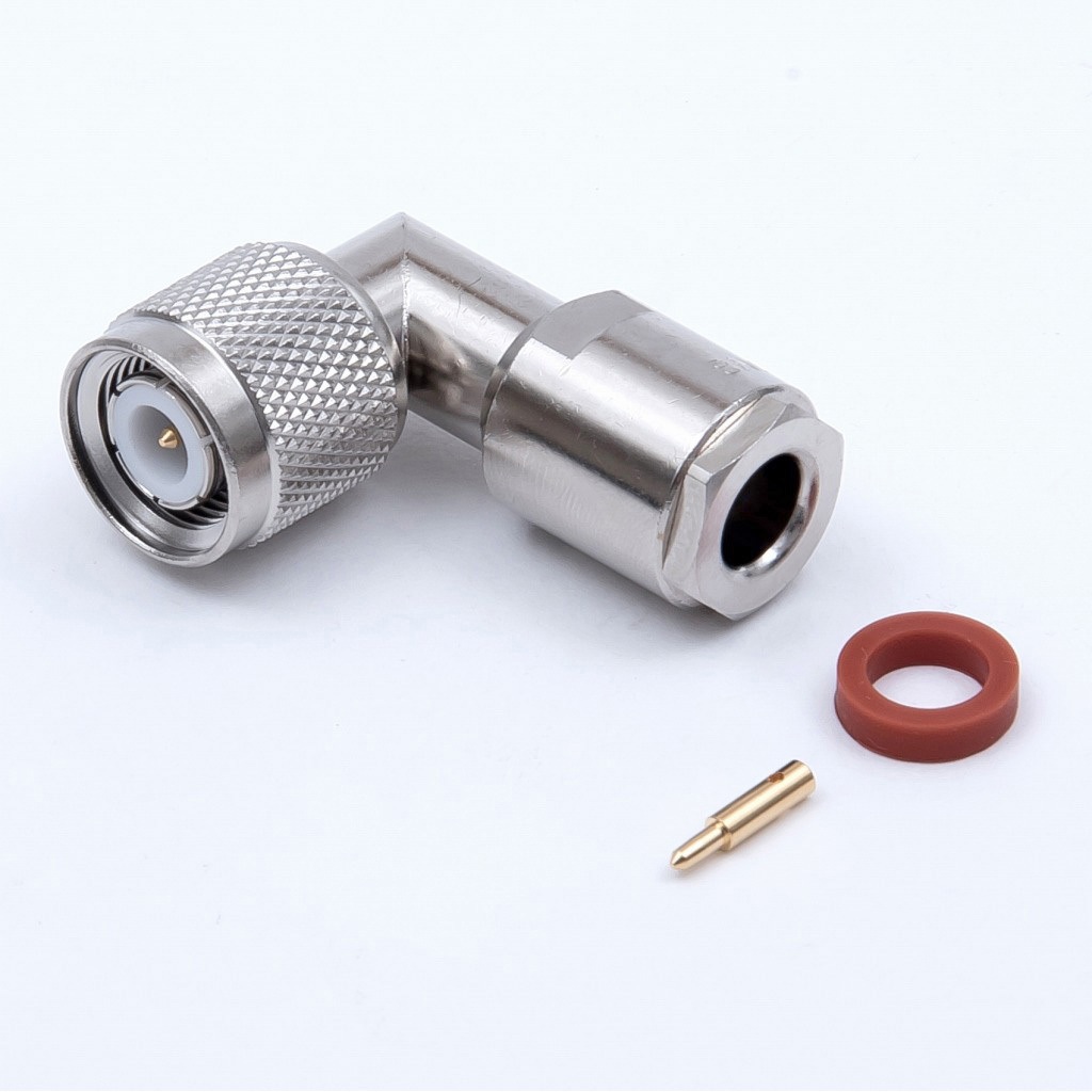 TNC-LP-3W 同軸コネクタ TNC型 L曲がりプラグ トーコネ(旧:東洋コネクター) 適合ケーブル3D-2W，3C-2W  1パック(5個)