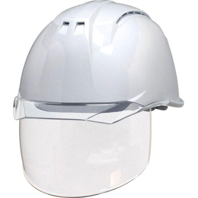 AA11EVO-CSW-HA6-KP-W/C 透明バイザーヘルメット(シールド面付) AA11EVO-CSWシリーズ DICプラスチック アメリカン 衝撃吸収ライナーあり 白/クリア色