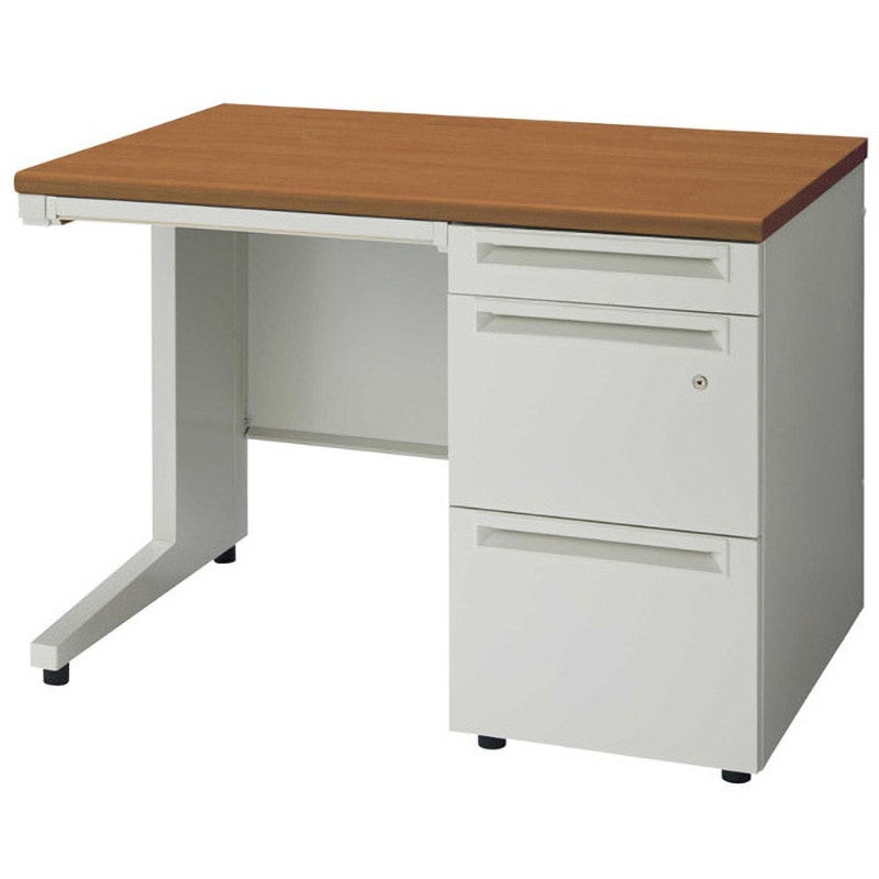 UJ-107A-3 T2/W4 UJデスク 片袖机 シリンダー錠タイプ(組立サービス付き) プラス[家具] 高さ720mm幅1000mm奥行700mm