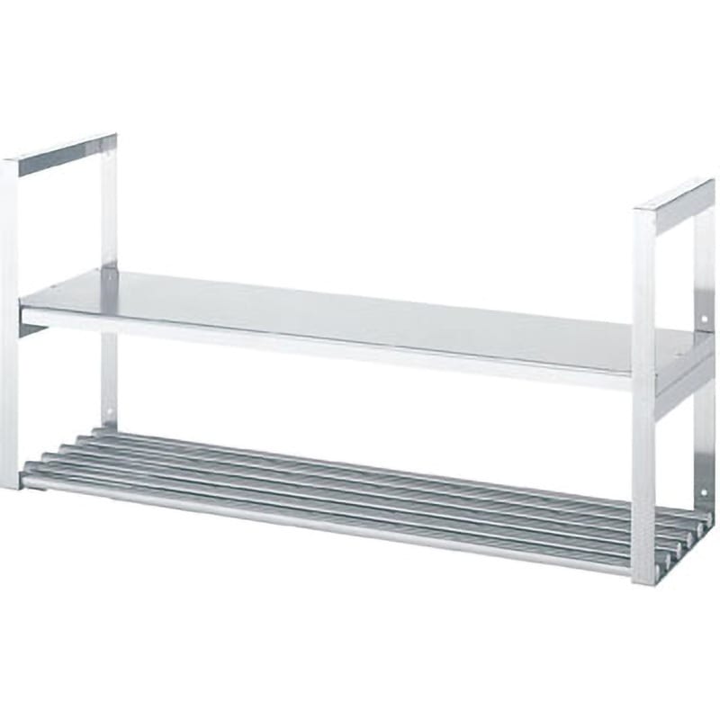 JFP-12030 吊下棚(ベタ棚1段・パイプ棚1段)(SUS430) シンコー パイプ径25mm  JFP-12030