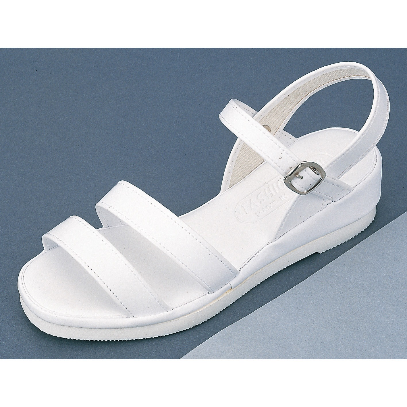 SS240-WHT-S(21.5～22.0) 日本製 二本線サンダル 佐藤員彬商店