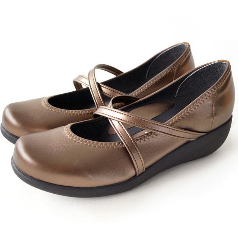 R35-BRZ-LL リゲッタ クロスベルトウェッジパンプス リゲッタ ブロンズ色 サイズLL  R35-BRZ-LL