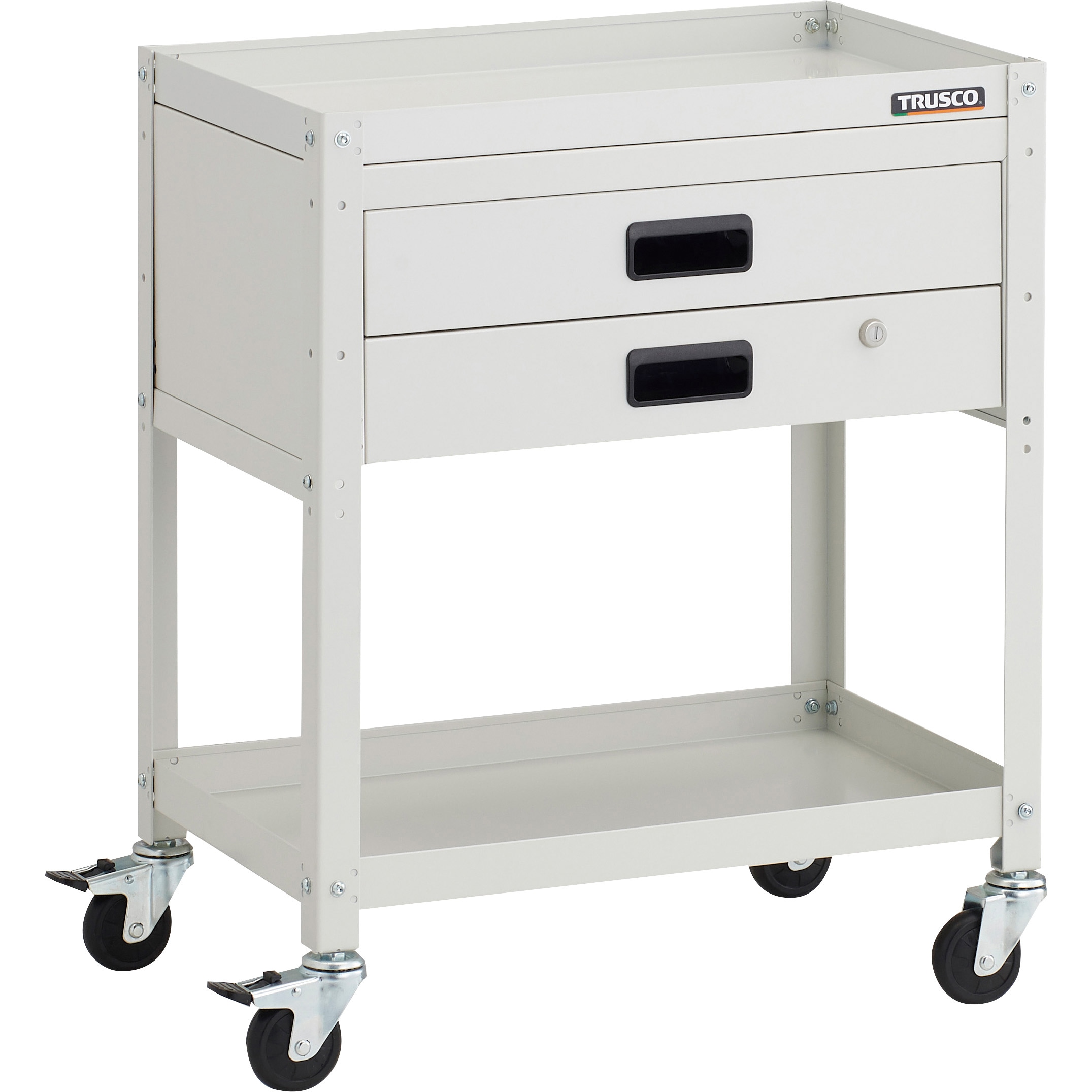 TRUSCO フェニックスワゴン 600×400 1段引出 天板付 W色 PEW962VTW フェニックスワゴン 600×400 薄型1段引出付 ホワイト メーカー直送品 車上