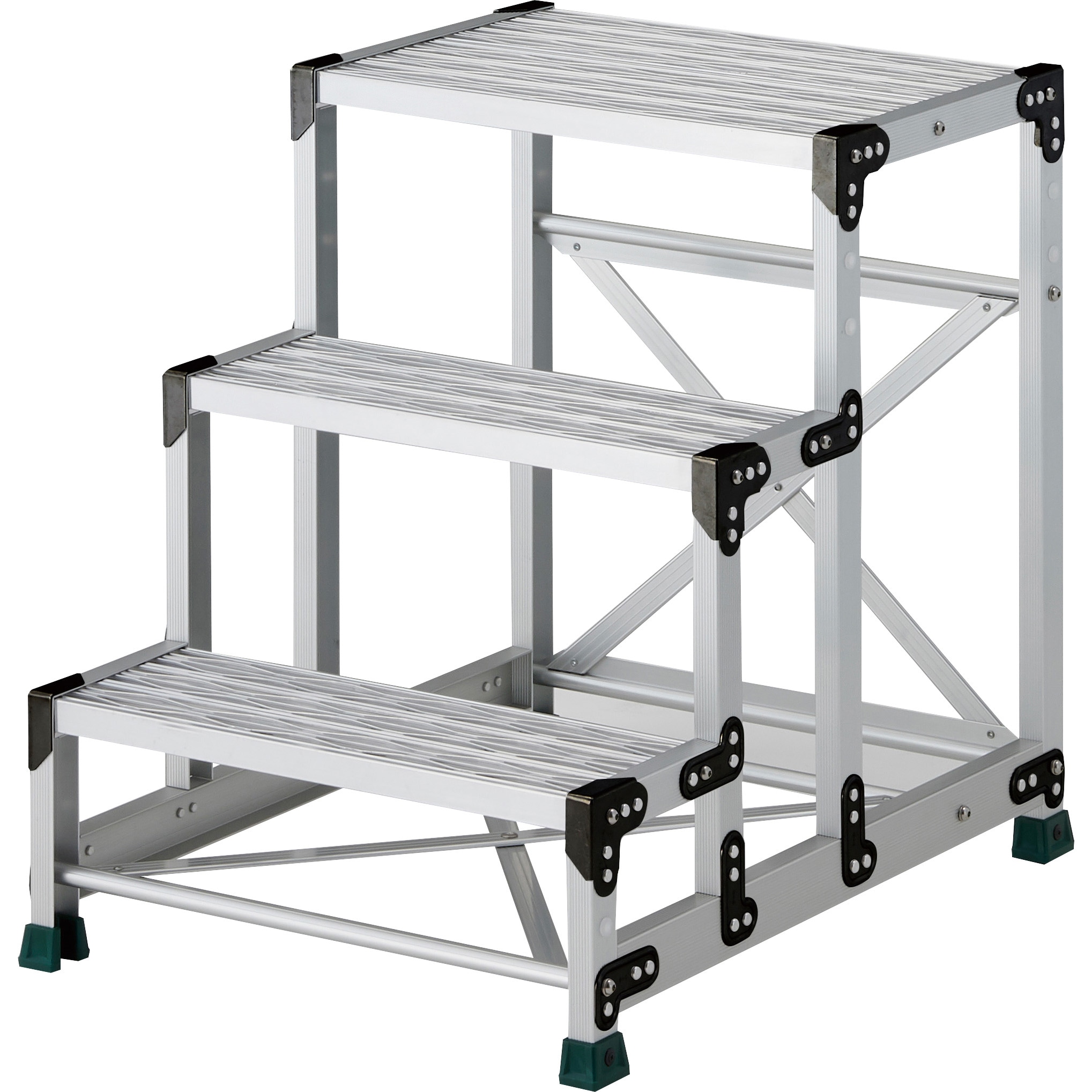 TSFGR-3675 作業用踏台 アルミ製・グレーチング仕様 SUS金具 3段 高さ0．75m 1台 TRUSCO 【通販モノタロウ】