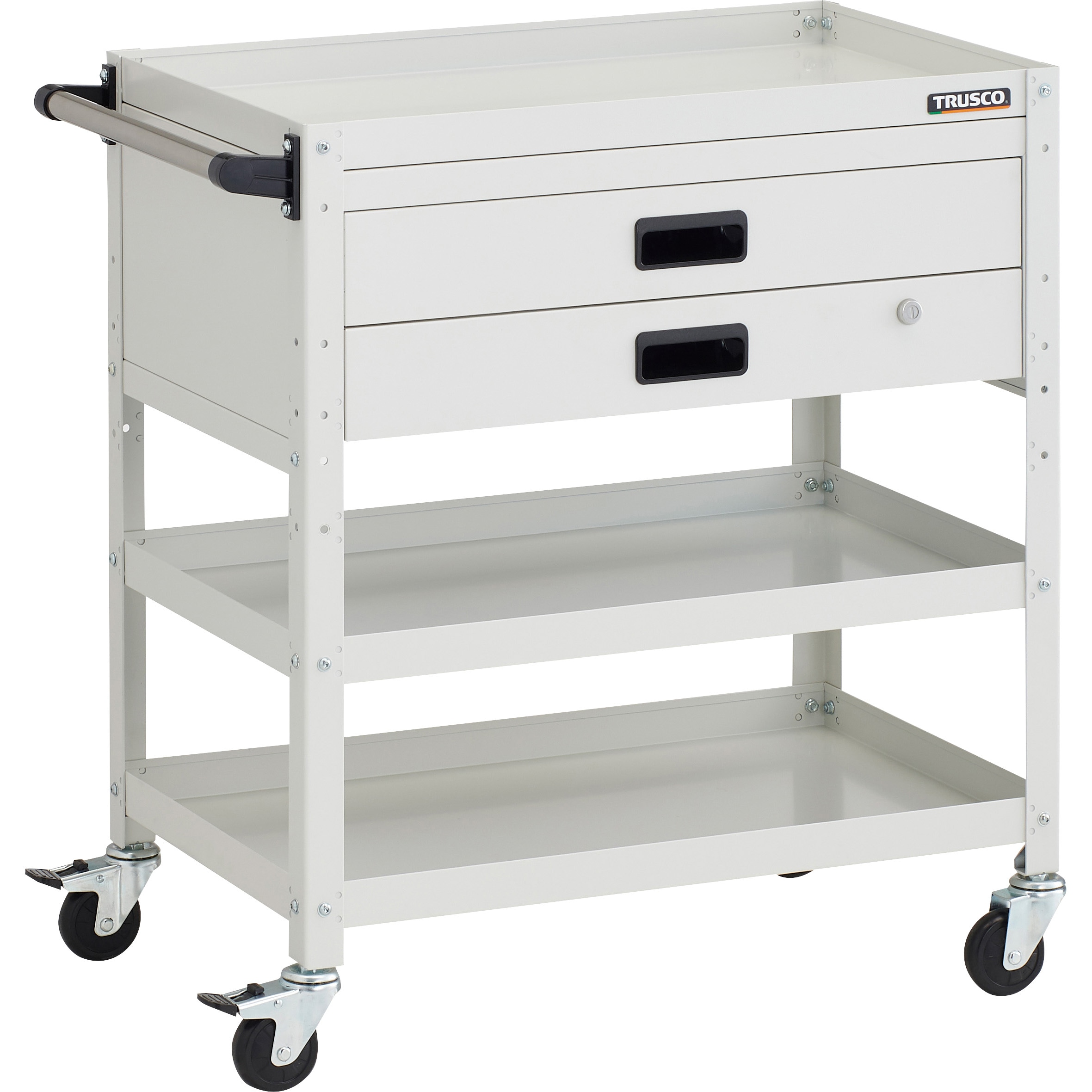 TRUSCO ツールワゴン ラビットワゴン 500X500 引出1段付 ゴム車輪 ヤンググリーン ▼206-4281 RBW-652V YG 1台 450-2680 パソコン・周辺機器 ＴＲＵＳＣＯ ツールワゴン ラビット