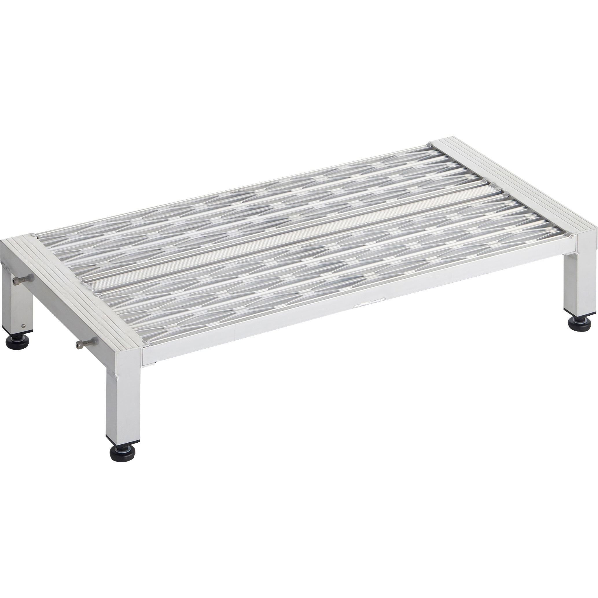 TFSGH-0945AL 高床式アルミ製ステップ グレーチング仕様 TRUSCO 1段 天板高さ0.19～0.22m  TFSGH-0945AL