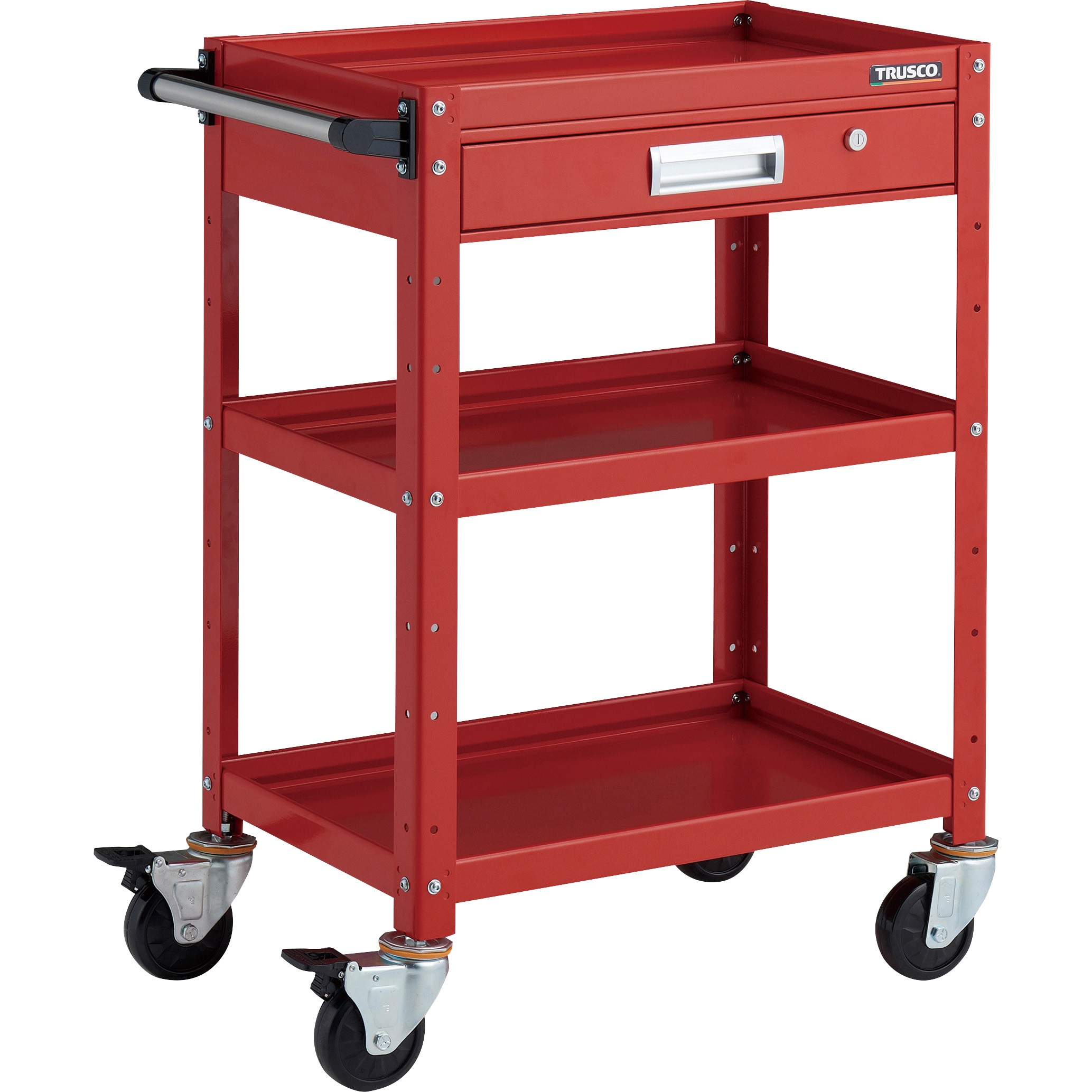 BDW-963V-RR ツールワゴン バーディワゴン 600X400 引出付 TRUSCO 3段 レッド色   BDW-963V-RR