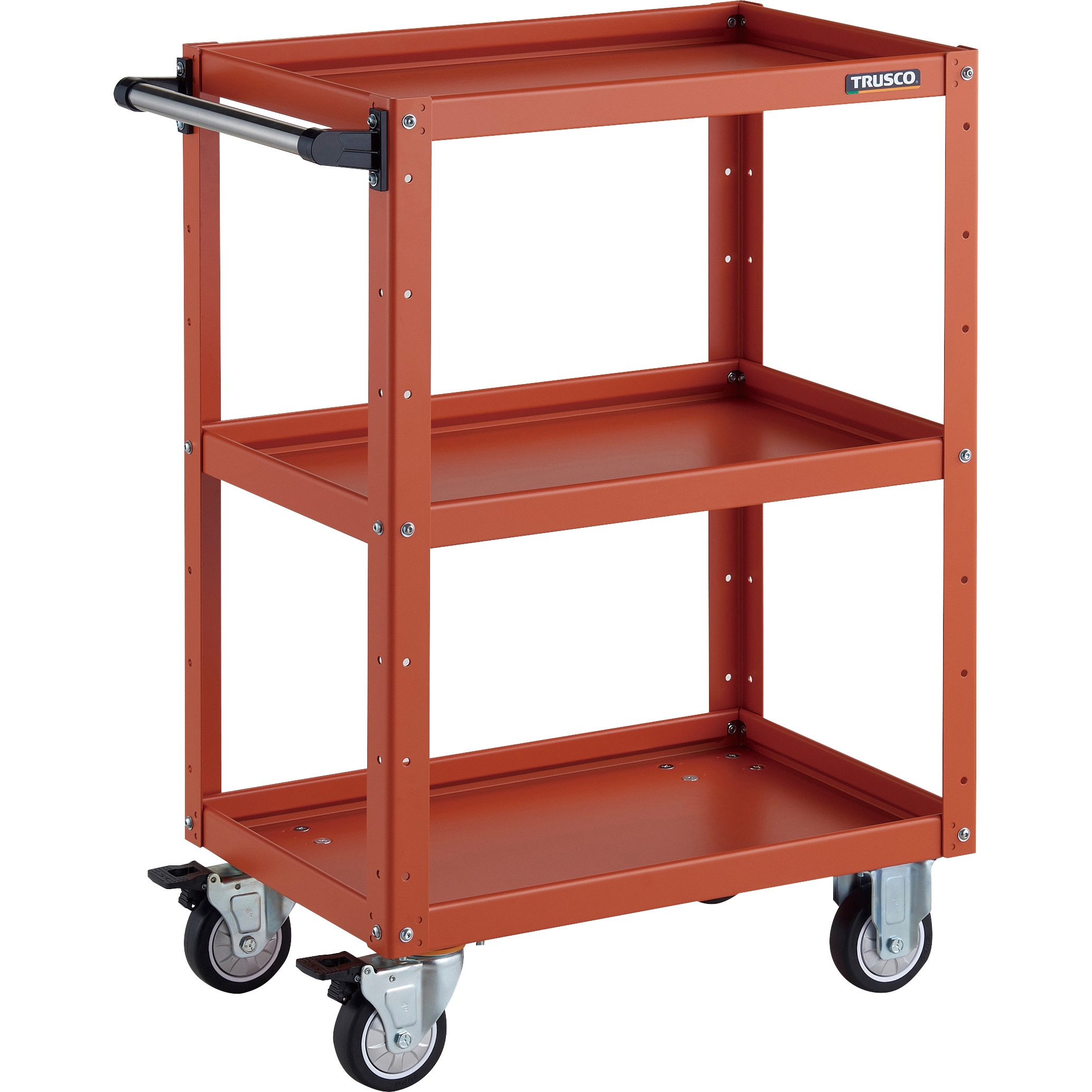 EGW-963U-OROR ツールワゴン イーグルワゴン 600X400XH880 ウレタン車輪 TRUSCO 3段 オレンジ色   EGW-963U-OROR