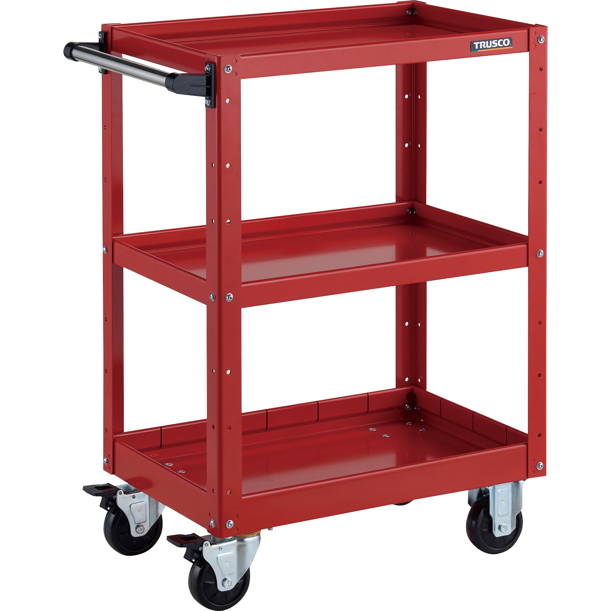 EGW-963F1-RR ツールワゴン イーグルワゴン 600X400XH880 浅2深1段 TRUSCO 3段 レッド色   EGW-963F1-RR