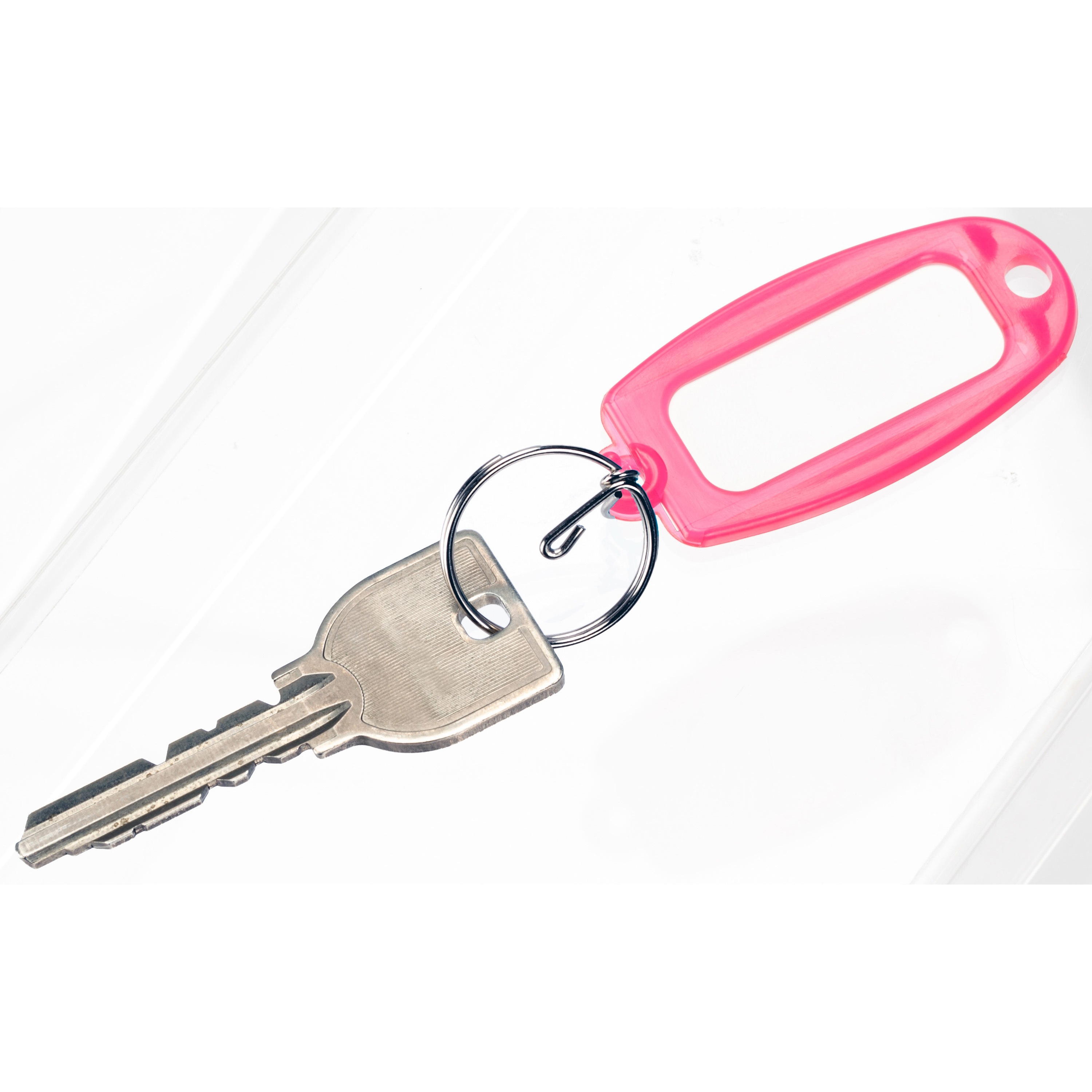 TNH-50-TP 名札キーホルダー(ハードタイプ) TRUSCO 透明ピンク色 幅