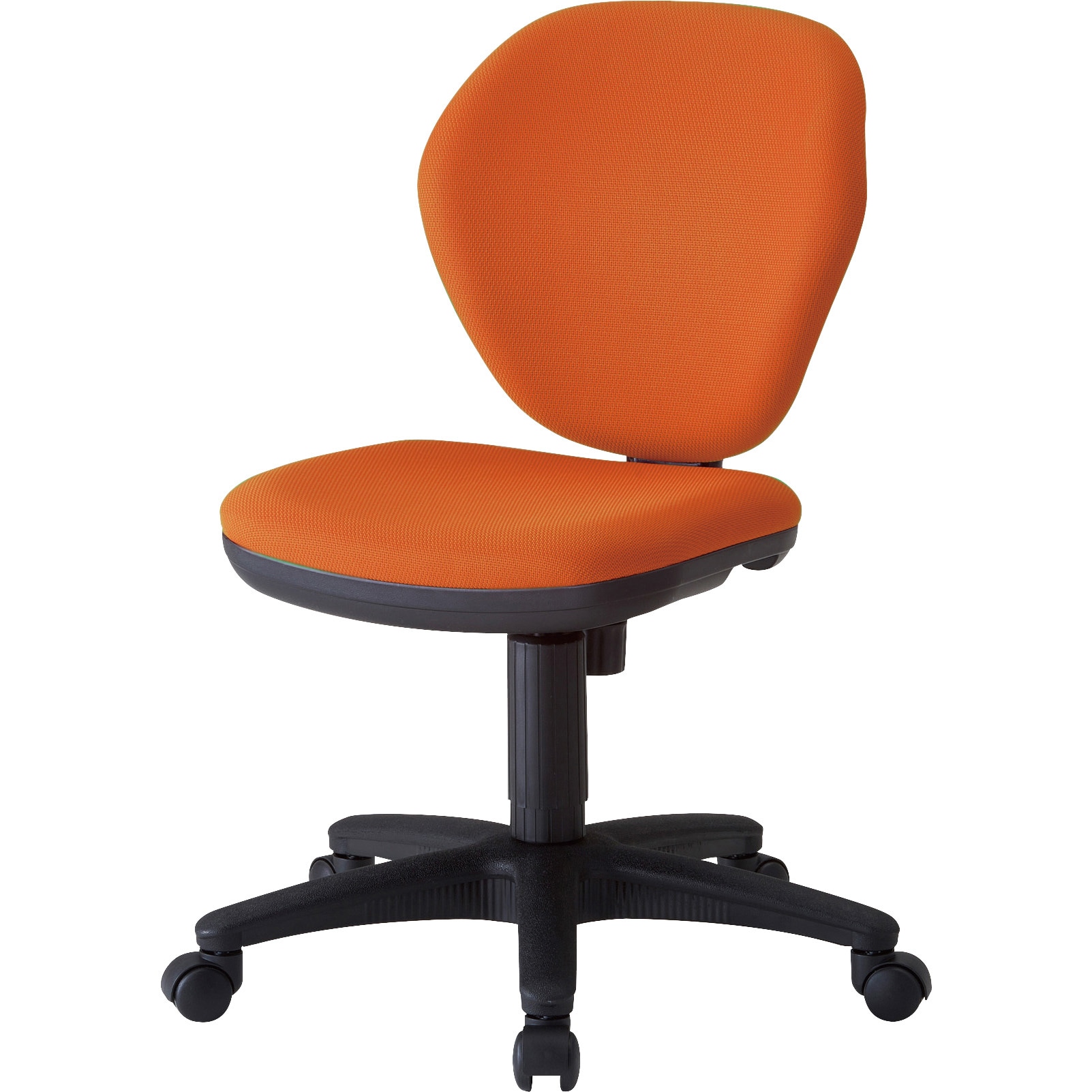 T-10-OR オフィスチェア 肘なしタイプ TRUSCO オレンジ色 ブラック 布張り