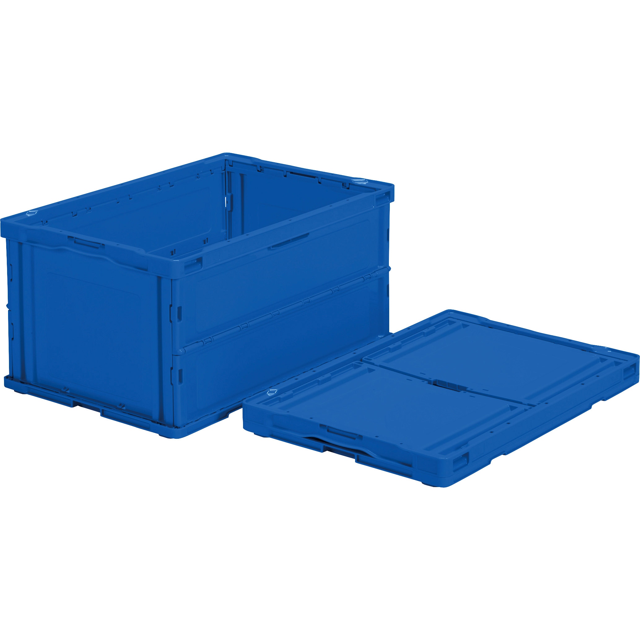 （まとめ） TANOSEE 折りたたみコンテナ フタ付 75L ダークブルー 1台 〔×2セット〕 まとめ） TANOSEE 折りたたみコンテナ フタ付 50L ダークブルー 1台