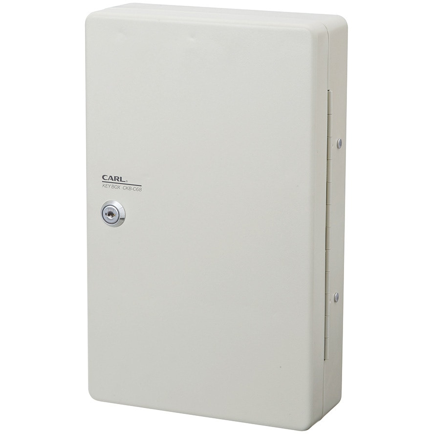 CKB-C68-I キーボックス(コンパクトタイプ) カール事務器 壁掛け用穴付(3ヶ所) 施錠方法シリンダー錠(子鍵2本付) ホルダー数68   CKB-C68-I