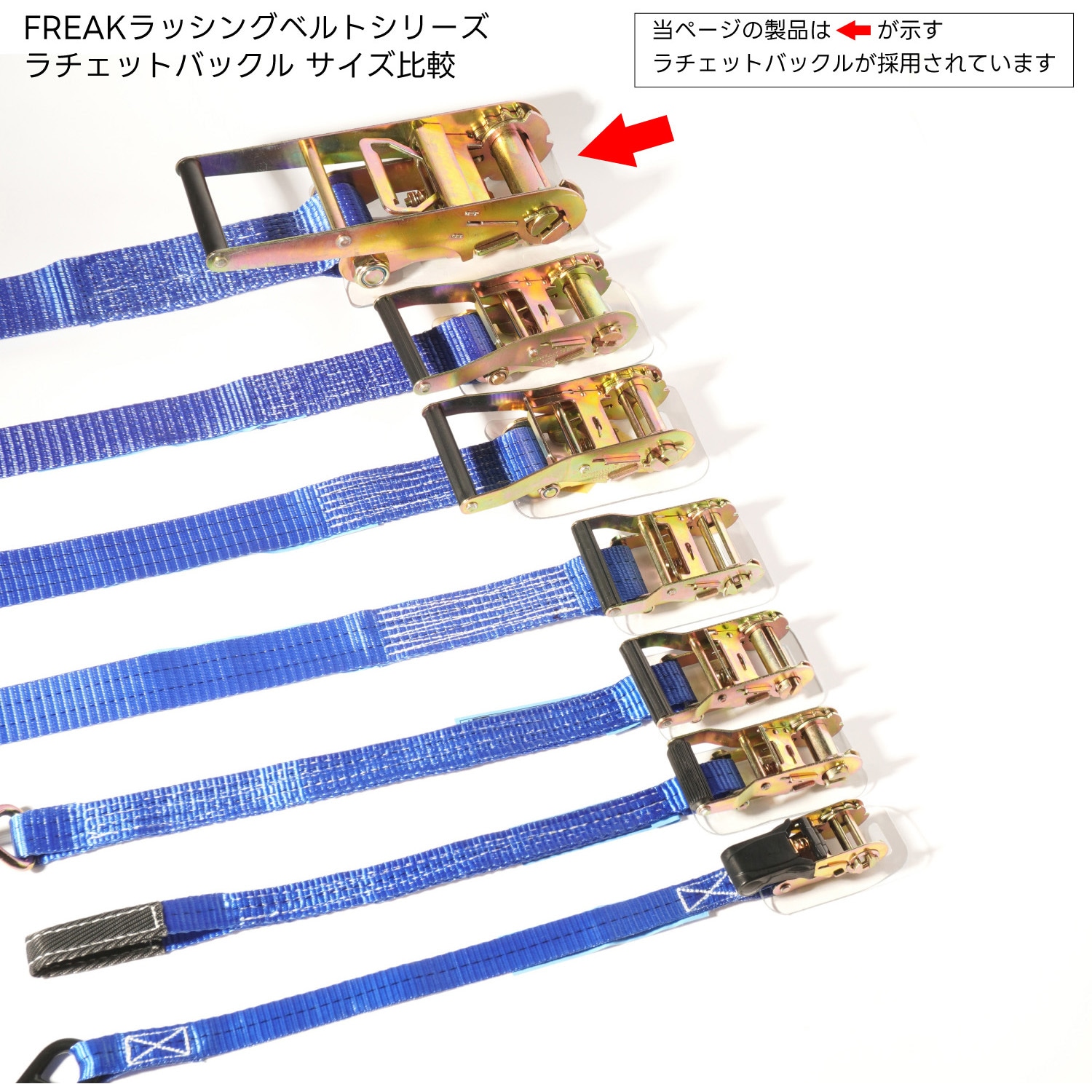 75190 ラッシングベルト アイタイプ 75mm幅 5000kg FREAK(フリーク