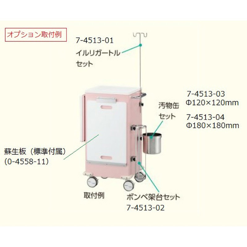 EC-P アルティア救急カート 1台 ナビス(アズワン) 【通販モノタロウ】