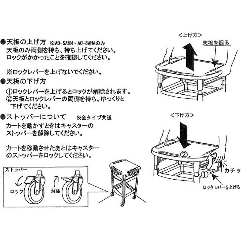 AO-KT-B パソコン処置カート AOシリーズ 1台 アズワン 【通販モノタロウ】