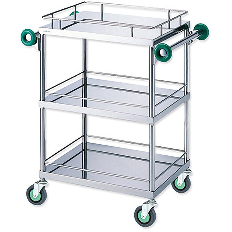 TSE-600K とっても静かな回診車 引出無・抗菌ハンドル ナビス(アズワン) 3段   TSE-600K