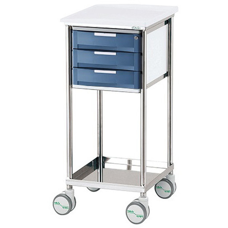 3段BOX ブルー ナビスメイト・トレイワゴン ナビス(アズワン) 3段