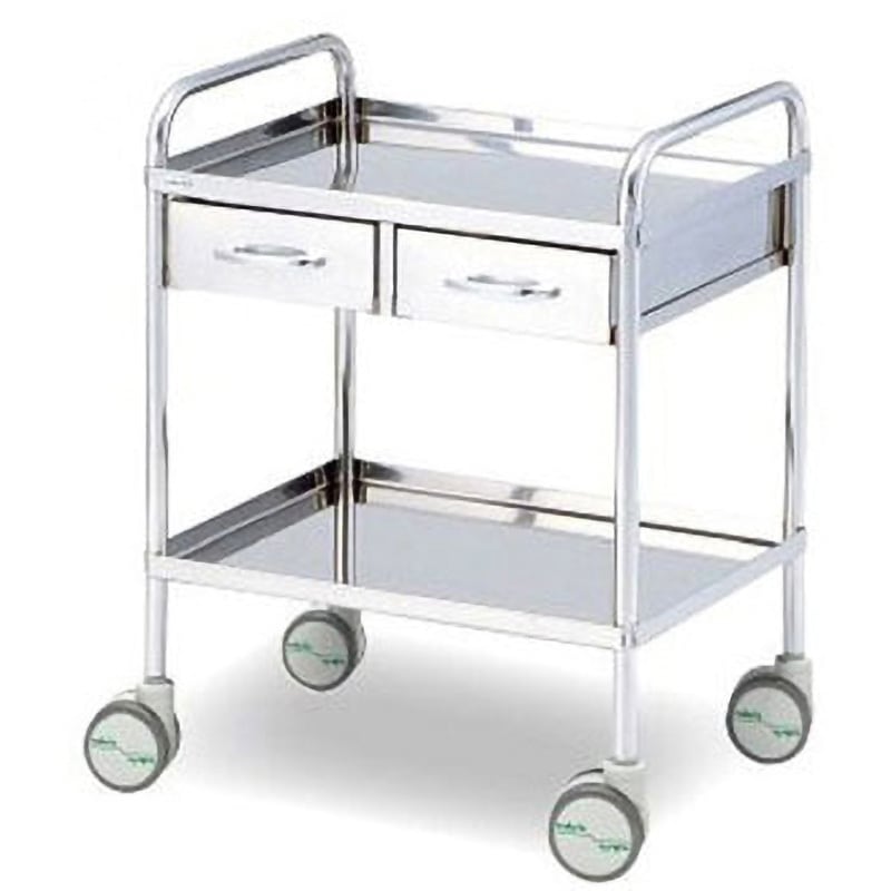 W6045W 枠付き回診車 ナビス(アズワン) 2段   W6045W