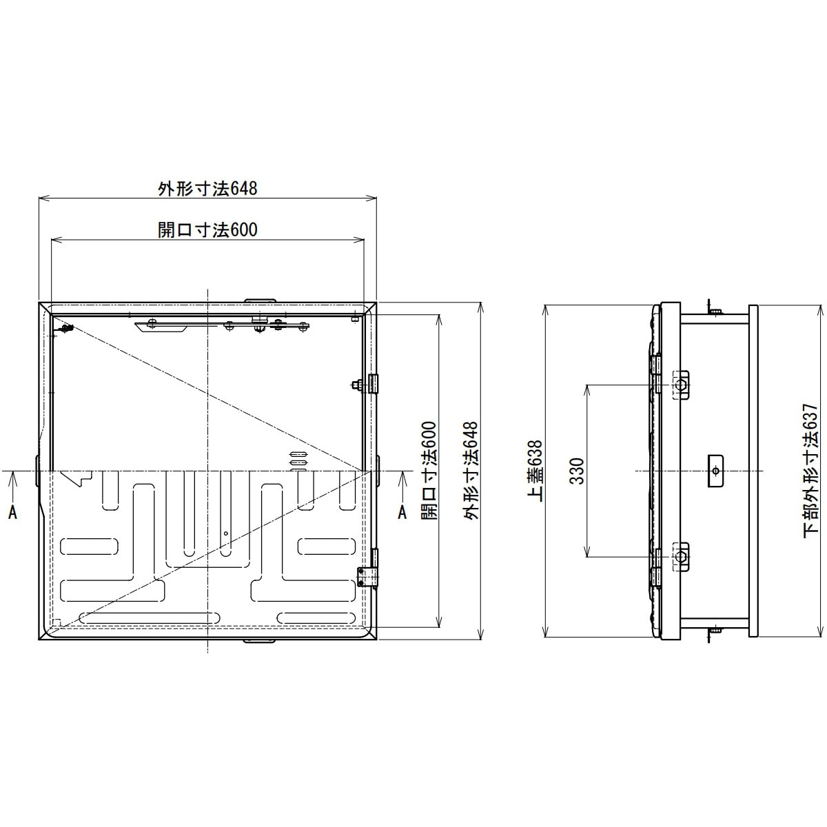 USD-66NB+SD-11 避難ハッチ ユレーヌ USDNB ハッチ枠600×600・梯子セット 1セット ORIRO 【通販モノタロウ】