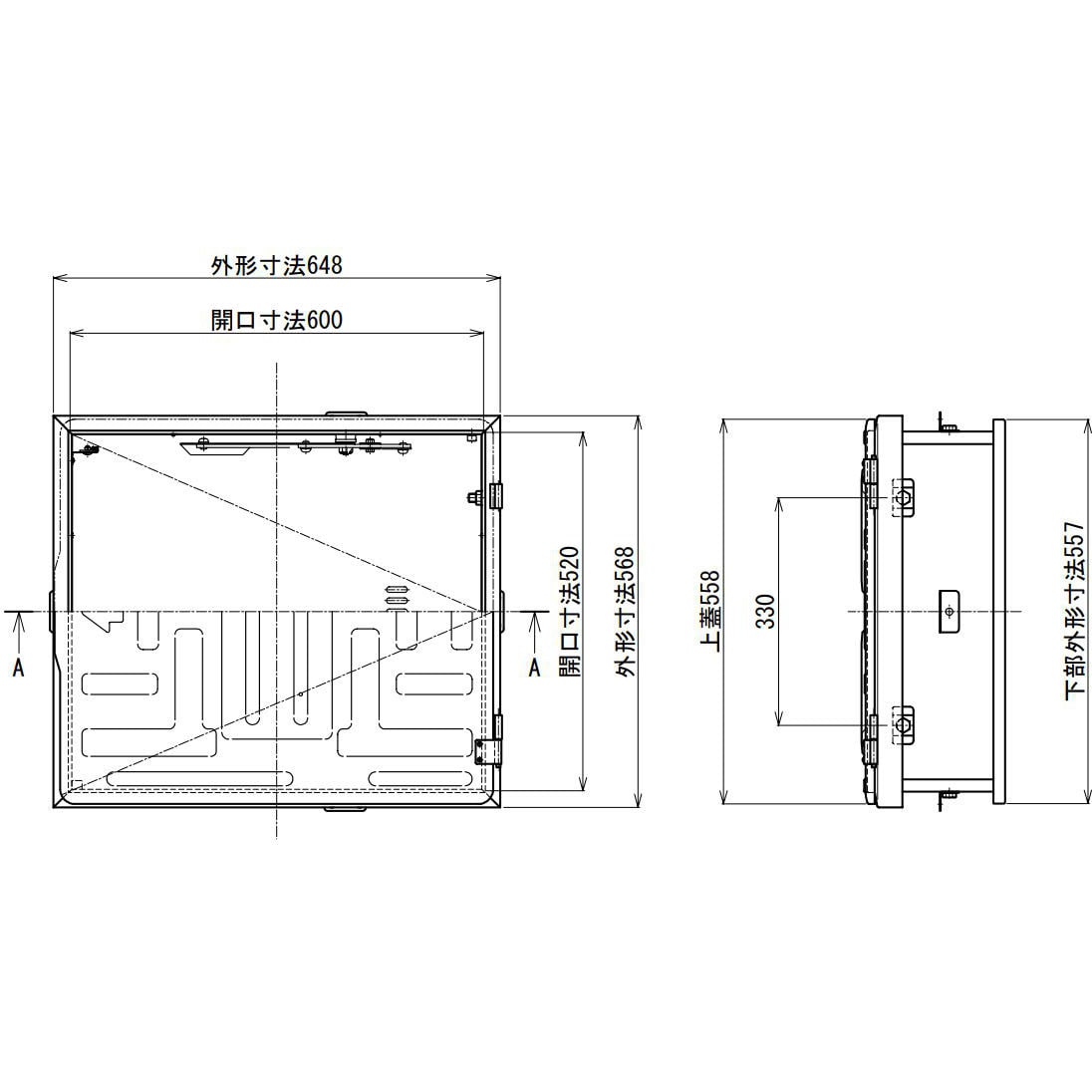 USD-52NB 避難ハッチ ユレーヌ USDNB ステンレスハッチ枠のみ ORIRO 材質SUS304(2B) - 【通販モノタロウ】