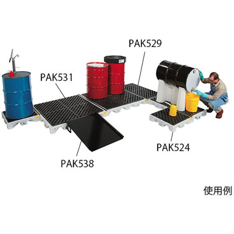 PAK524 ピグ(R)ポリモジュラースピルデッキ アズワン 容量41.6L 1台