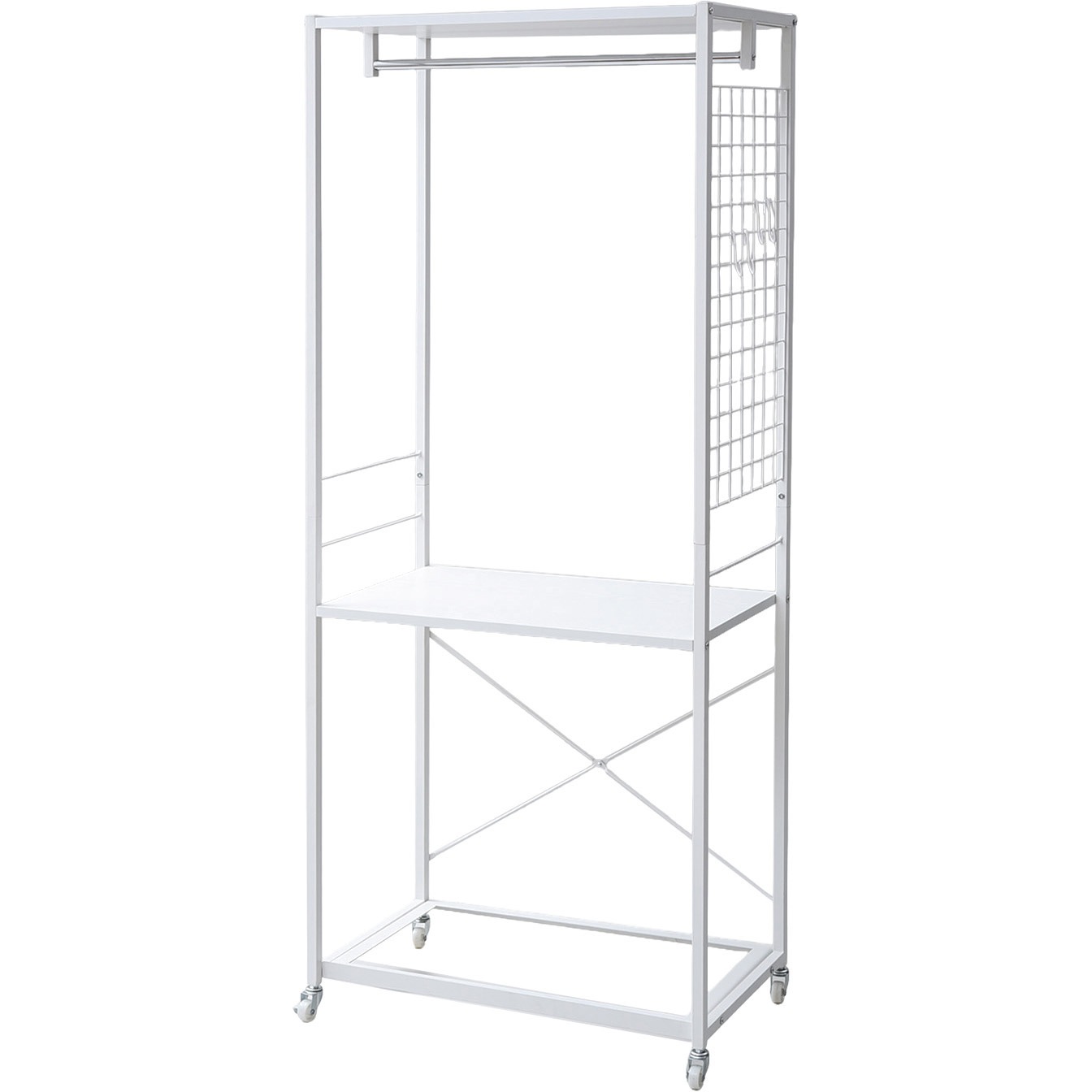 RSH-2S(GWH/IV) ルームス専用ハンガーラック YAMAZEN(山善) アイボリー色