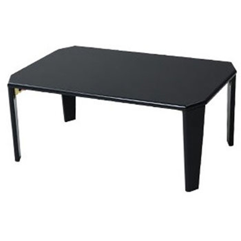 TWL-7550(BK) 天板鏡面仕上げ 折りたたみローテーブル YAMAZEN(山善