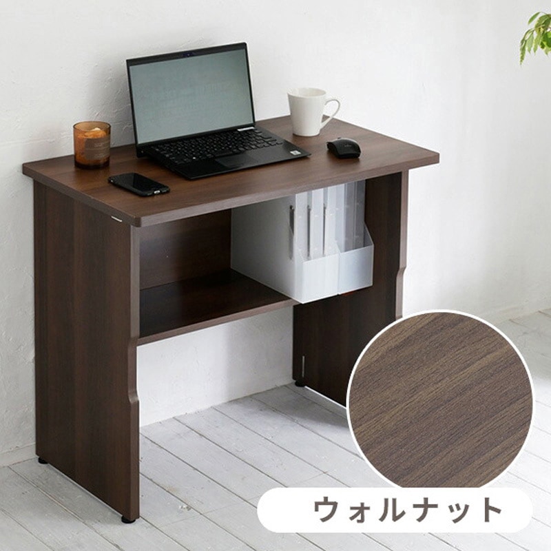 MOT-8045(WL) 木製 棚付き 折りたたみデスク (幅80) YAMAZEN(山善) 高