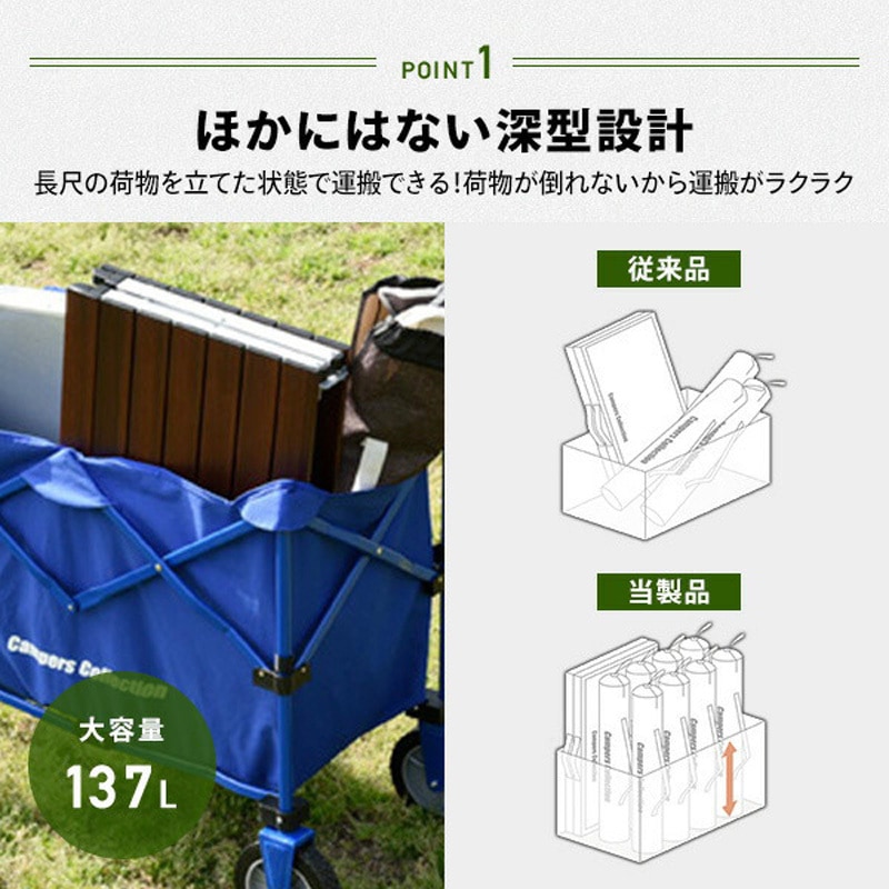 EMC-80(BL) 深型 エブリデイキャリー YAMAZEN(山善) 耐荷重80kg 【通販
