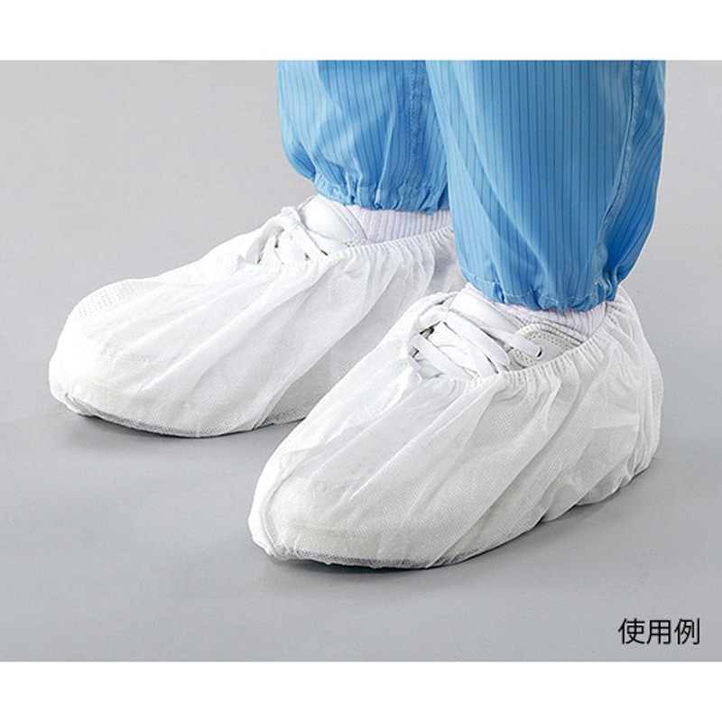 CN503 ディスポ不織布靴カバー アズワン ロングタイプ 区分:使い捨て 滑り止め無し仕様 フリーサイズ 1箱(100枚) CN503