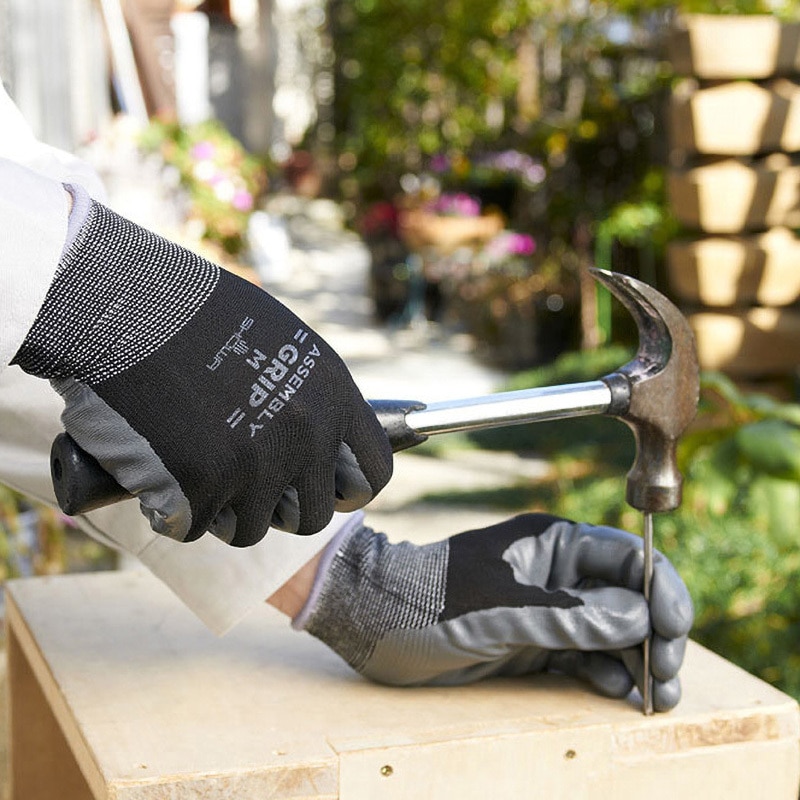 NO370-M5PBK ニトリルゴム背抜き手袋 組立グリップ SHOWA(ショーワ