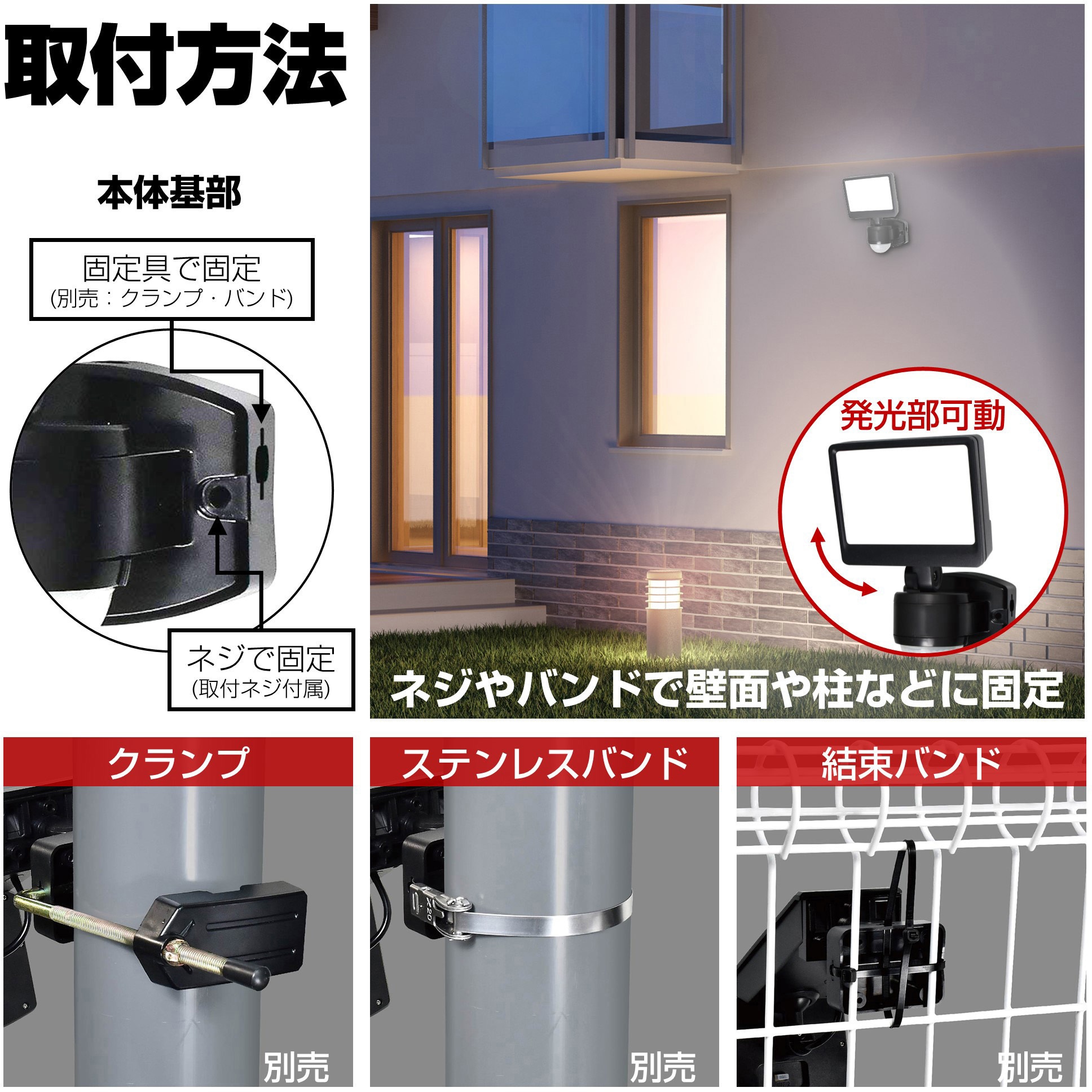 ESL-SS421AC LEDセンサーライト コンセント式 白色LED 防雨 防水 お