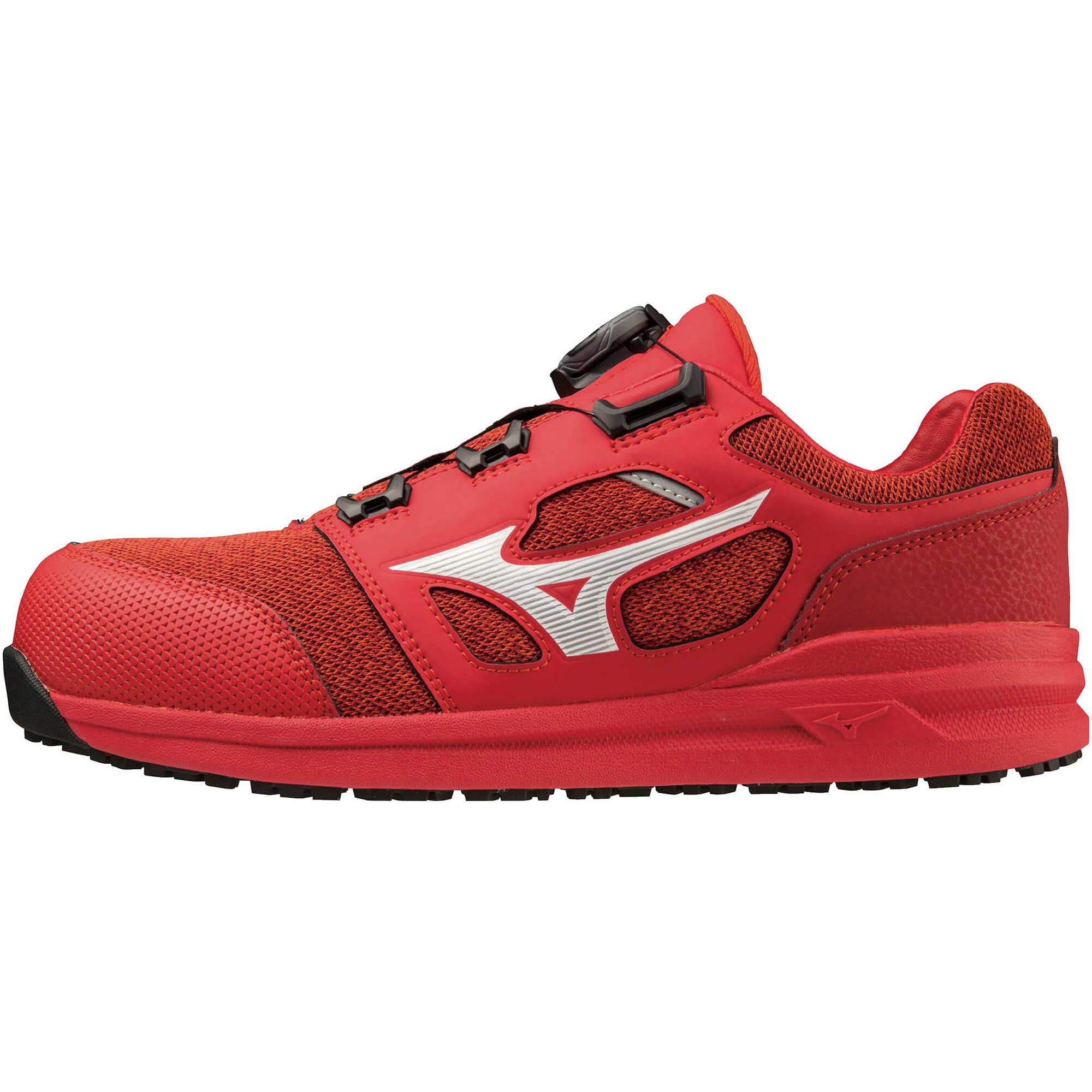 Mizuno 安全靴 ダイヤル式 25.5 cm 赤 MIZUNO ミズノ 安全靴 BOA ダイヤル式 軽量 ローカット F1GA2202