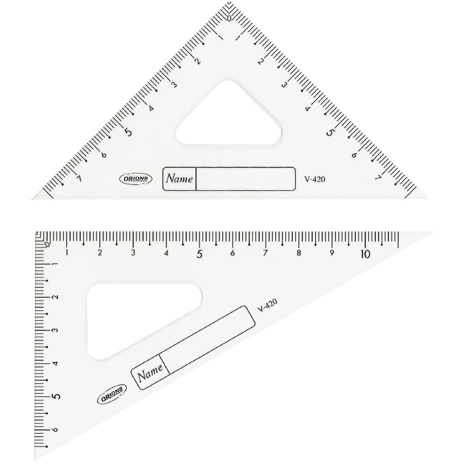 V-420 GAKUNOアクリル三角定規 共栄プラスチック ゼロスタート目盛 厚さ1.5mm 1組 V-420 - 【通販モノタロウ】