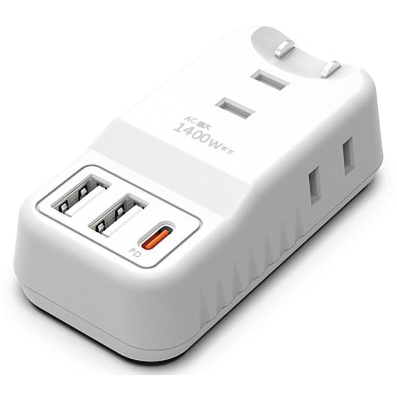 AOT-N1 WH PD20W対応 USB+ACハンディー電源タップ エアージェイ 3口 耐