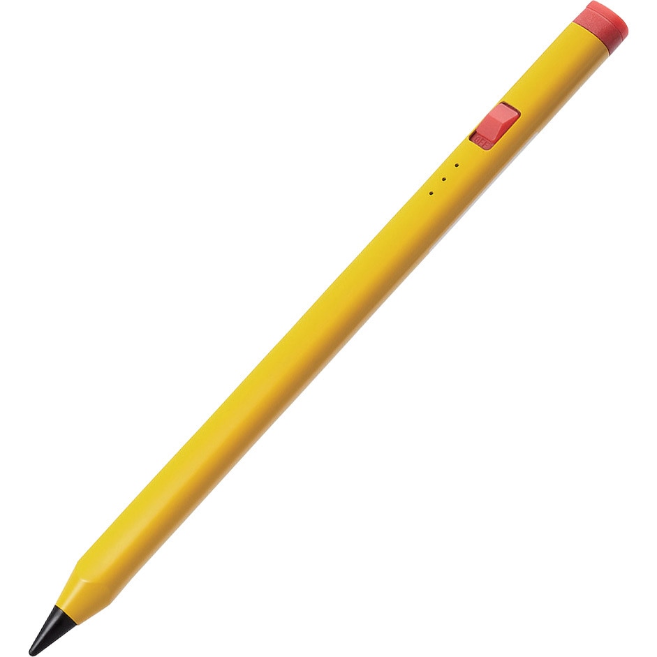 P-TPACAPEN02YL iPad用 タッチペン スタイラスペン 充電式 USB Type-C 充電 握りやすい三角形 ペン先交換可 エレコム 本体 イエロー色 先端径2mm  P-TPACAPEN02YL