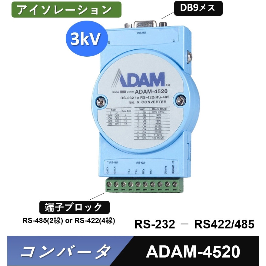 ADAM-4520-F コンバータ(RS-232信号をRS-422/485信号に変換) ADAM-4500