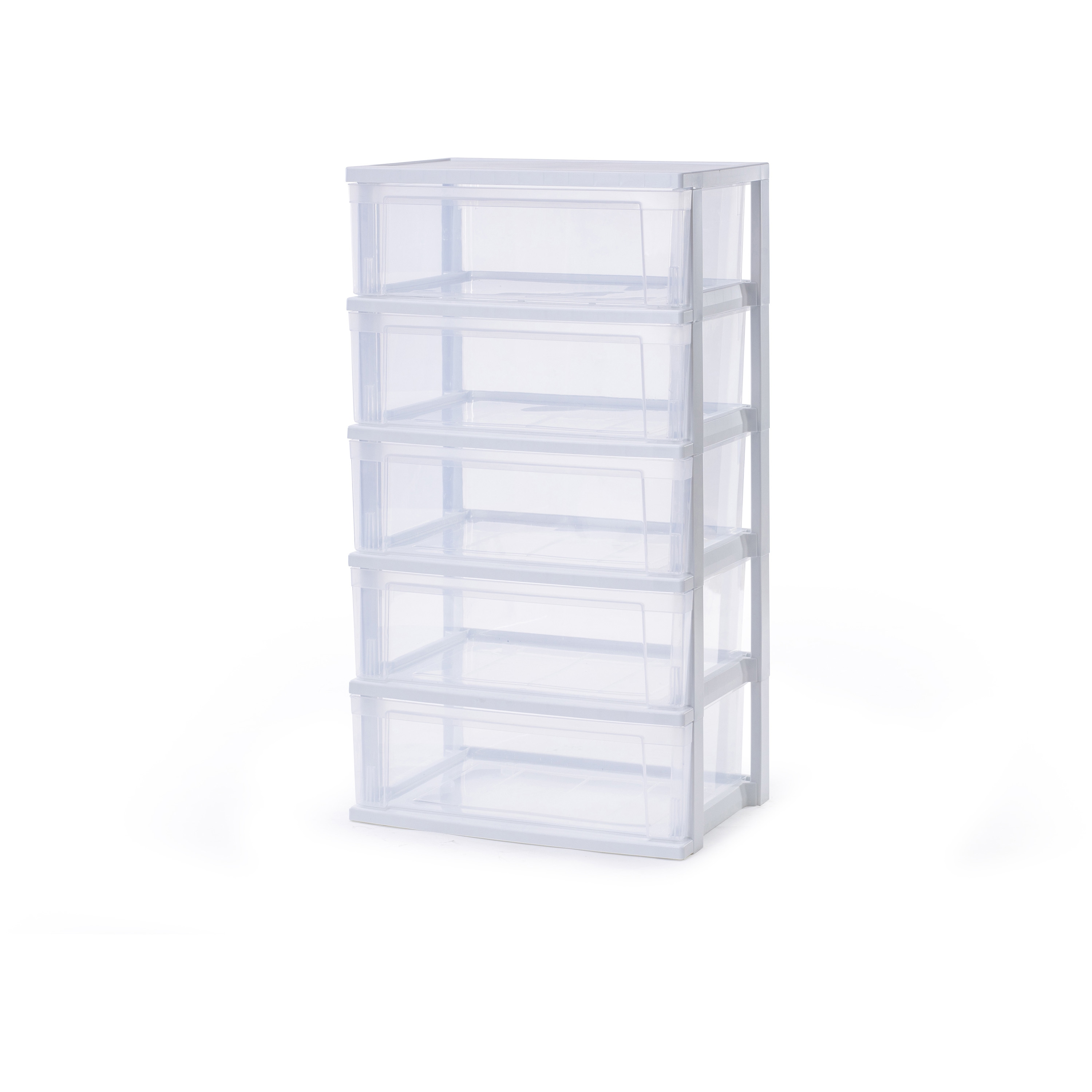 NSW-545 ワイドチェスト アイリスオーヤマ ホワイト/クリア色 5段 幅