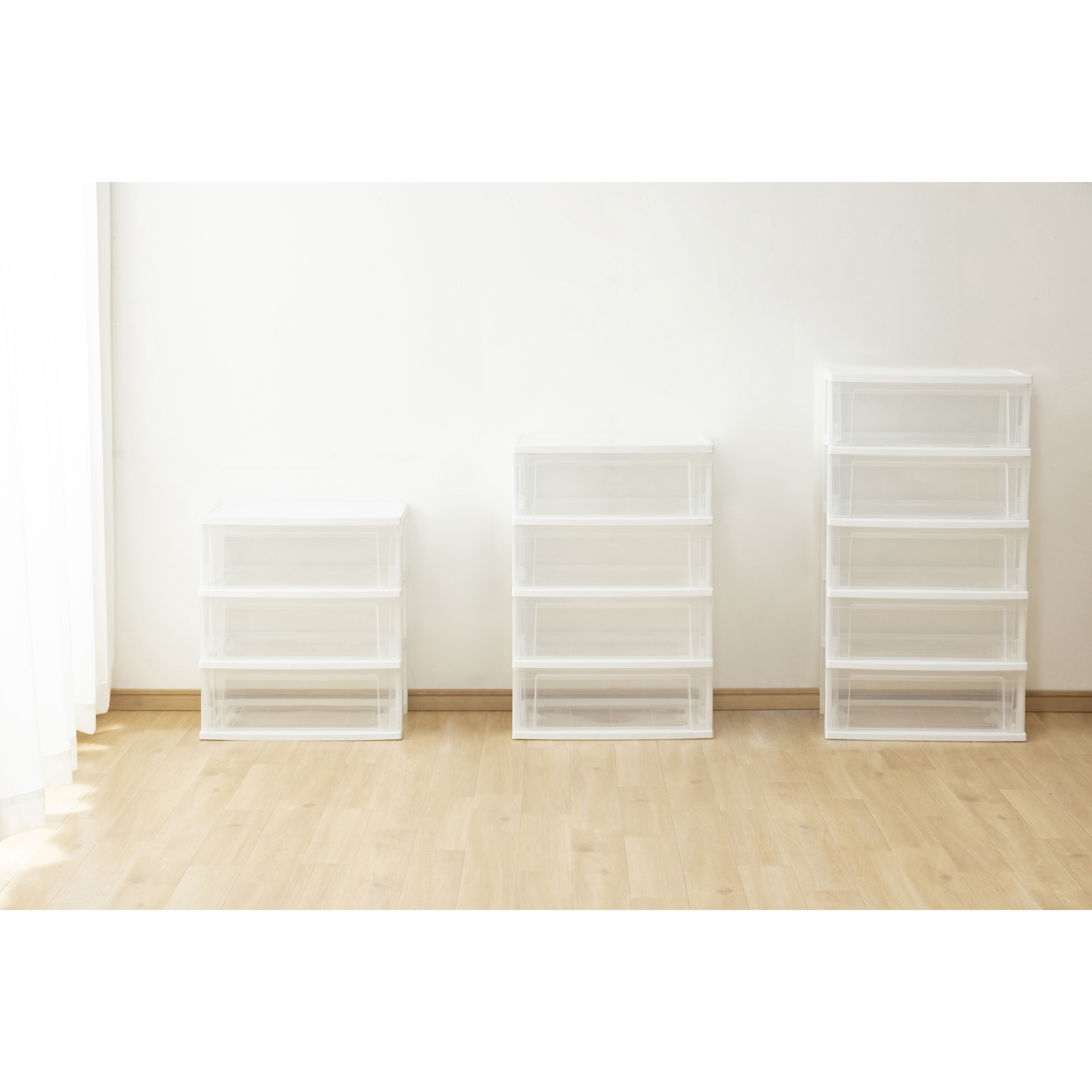 NSW-545 ワイドチェスト アイリスオーヤマ ホワイト/クリア色 5段 幅