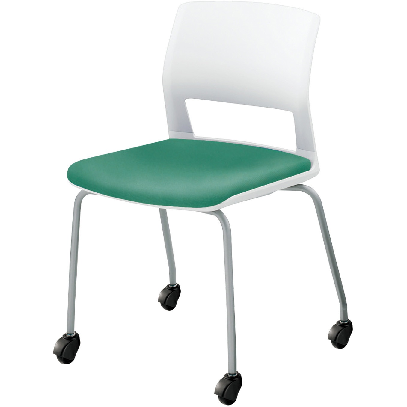 CK-160CVZ24-VN 会議用イス 160シリーズ キャスタータイプ(配送・組立サービス付き) コクヨ ミディアムミント ゴム単輪キャスター ホワイト 質量6.7kg   CK-160CVZ24-VN 18,446円