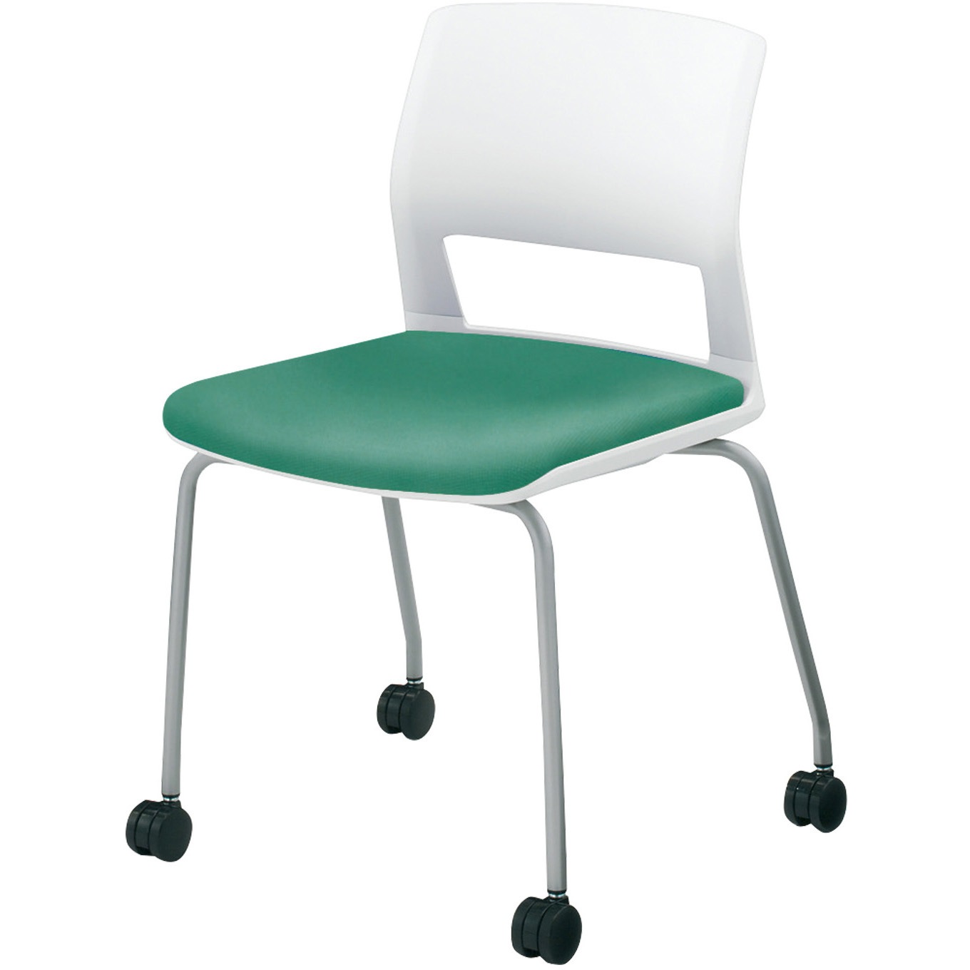 CK-160CVZ24-WN 会議用イス 160シリーズ キャスタータイプ(配送・組立サービス付き) コクヨ ミディアムミント ナイロンキャスター ホワイト 質量6.7kg   CK-160CVZ24-WN