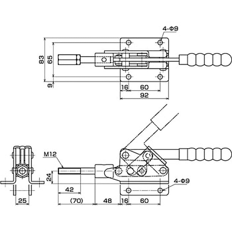 ISK-51B中0 横押し型トグルクランプ 1個 IKURATOOLS(育良精機