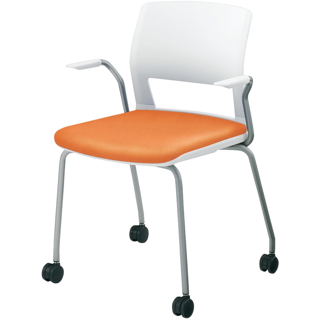 CK-161CVZ0D-WN 会議用イス 160シリーズ キャスタータイプ(配送・組立サービス付き) コクヨ ソフトタンジェリン ナイロンキャスター ホワイト 質量7.1kg   CK-161CVZ0D-WN