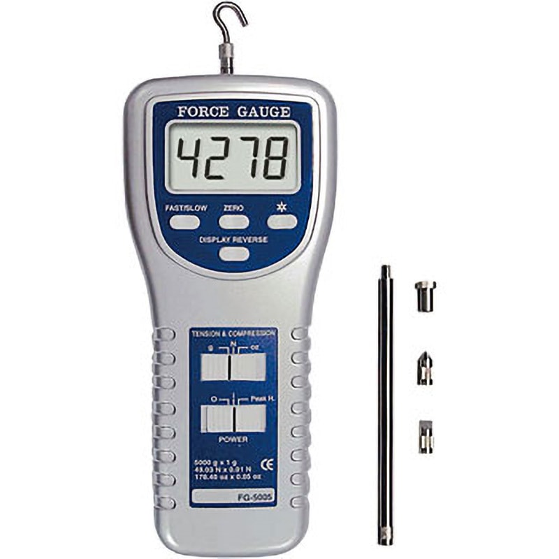 FG-5005(校正書・トレーサビリティ体系図付) デジタルフォースゲージ マザーツール 測定範囲0～5000g/176.4oz/49.03Newton