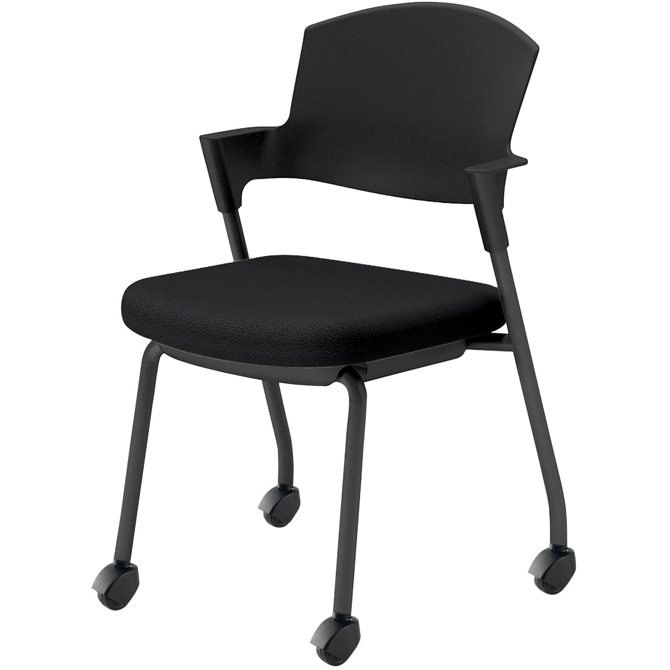 K17-B21SG-E6X2 会議用イス プロッティ キャスター 背樹脂タイプ(配送・組立サービス付き) コクヨ スタッキング可(4脚) 肘掛あり ブラック ゴム単輪キャスター 質量6.7kg  K17-B21SG-E6X2 35,980円